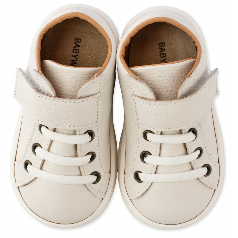 BS3062 Mονόχρωμο Σνίκερ με Μπαρέτα Χρατς  Εκρού