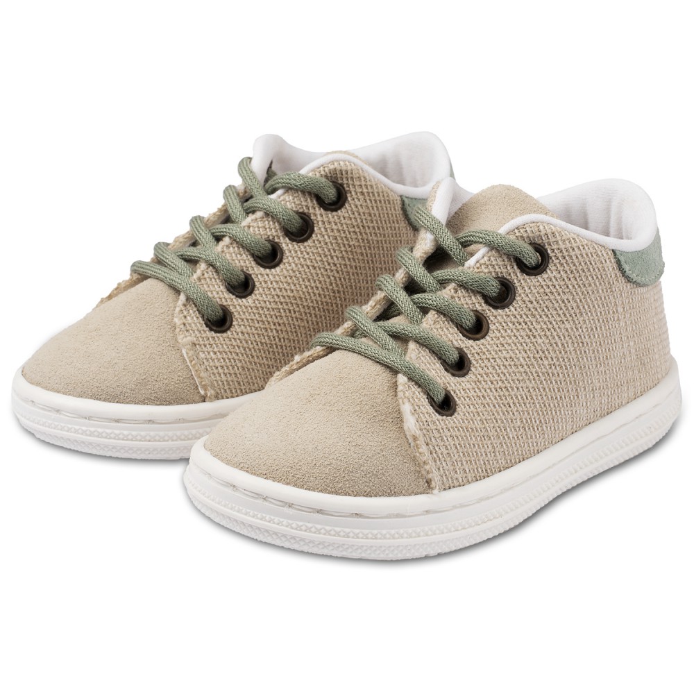 BS3073 Δετό Δίχρωμο Σνίκερ  Μπεζ Μέντα