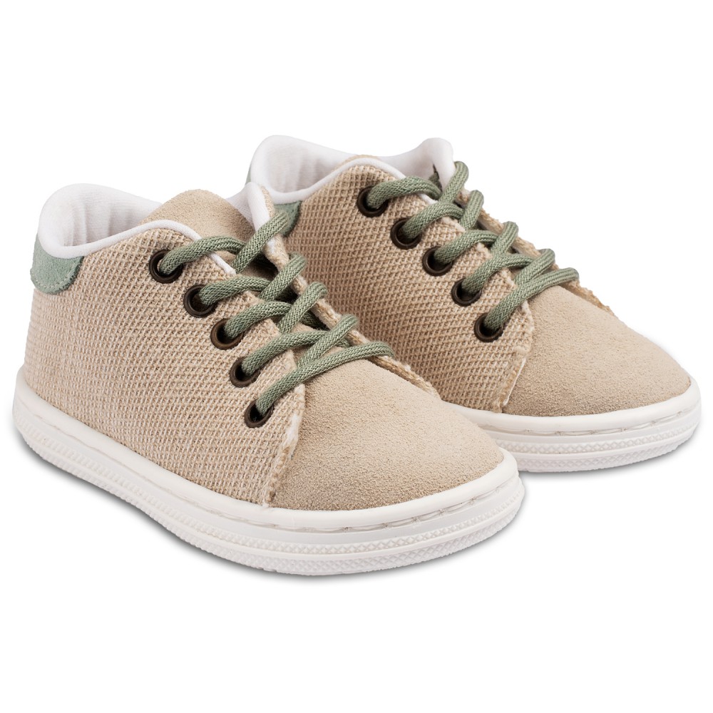 BS3073 Δετό Δίχρωμο Σνίκερ  Μπεζ Μέντα