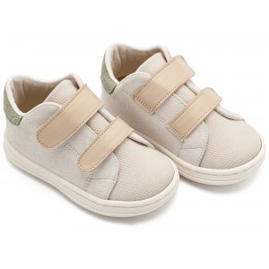 BS3085 Σνίκερ με Διπλή Μπαρέτα Χρατς  Λευκό Μπεζ