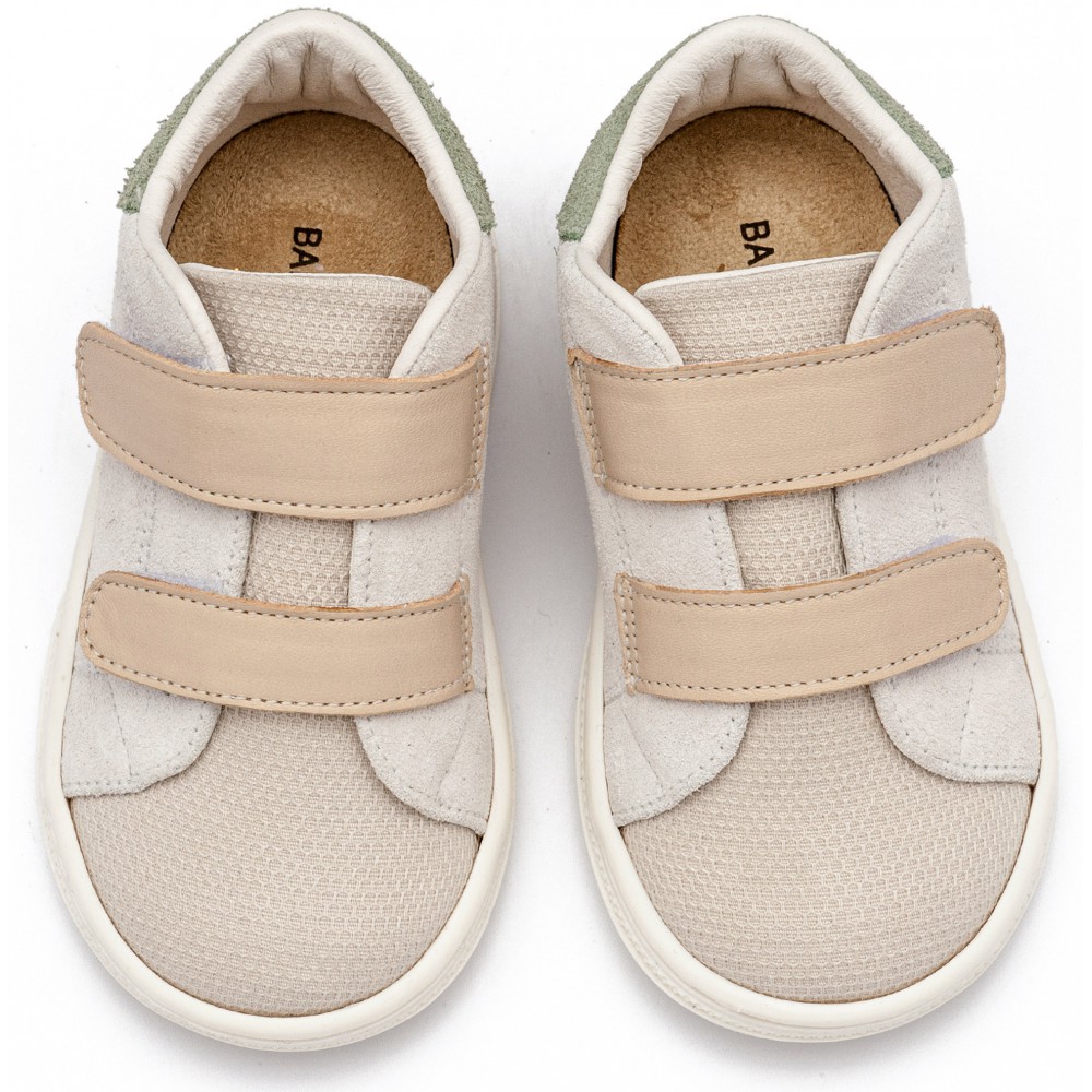 BS3085 Σνίκερ με Διπλή Μπαρέτα Χρατς  Λευκό Μπεζ