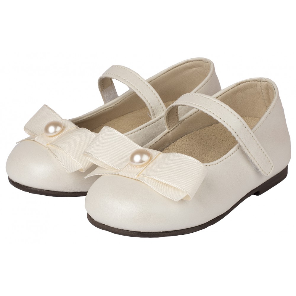 BS3500 Γοβάκι Μονή Μπαρέτα με Φιόγκο  Εκρού