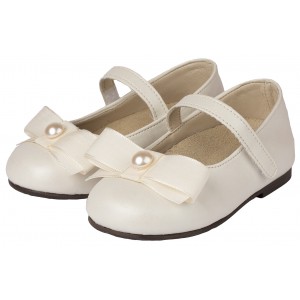 BS3500 Γοβάκι Μονή Μπαρέτα με Φιόγκο  Εκρού