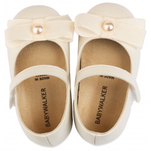 BS3500 Γοβάκι Μονή Μπαρέτα με Φιόγκο  Εκρού