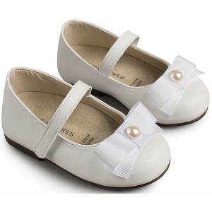 BS3500 Γοβάκι Μονή Μπαρέτα με Φιόγκο Λευκό