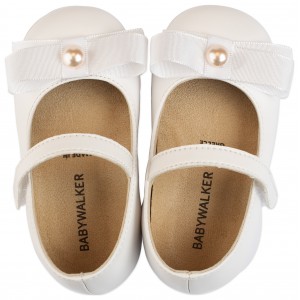 BS3500 Γοβάκι Μονή Μπαρέτα με Φιόγκο Λευκό