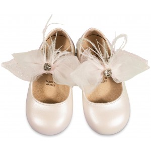 BS3562 Γοβάκι Μονή Μπαρέτα με Φιόγκο  Εκρού