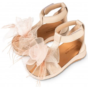 BS3588 Πέδιλο με Λουλούδι  Εκρού-Nude