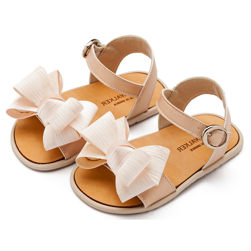 BS3592 Πέδιλο με Υφασμάτινο Φιόγκο Nude