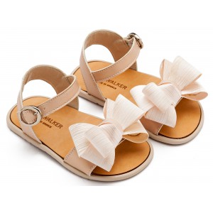 BS3592 Πέδιλο με Υφασμάτινο Φιόγκο Nude