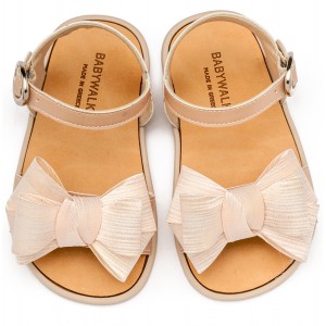 BS3592 Πέδιλο με Υφασμάτινο Φιόγκο Nude