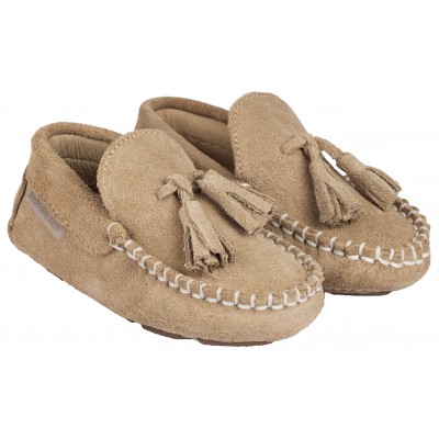 BW4011 Καστόρινο Μοκασίνι με Φουντάκια  Μπεζ