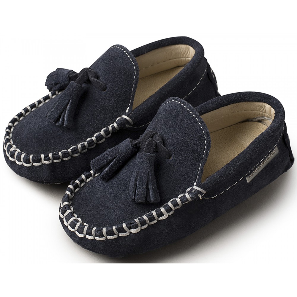 BW4011 Καστόρινο Μοκασίνι με Φουντάκια  Μπλε