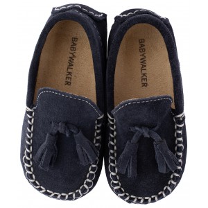 BW4011 Καστόρινο Μοκασίνι με Φουντάκια  Μπλε