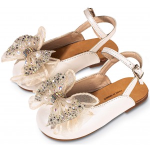 BW4828 Γαλλικό Σαμπό με Φιόγκο Οργάντζας και Στρας  Εκρού