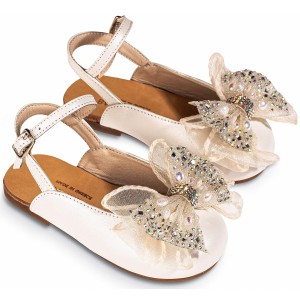 BW4828 Γαλλικό Σαμπό με Φιόγκο Οργάντζας και Στρας  Εκρού