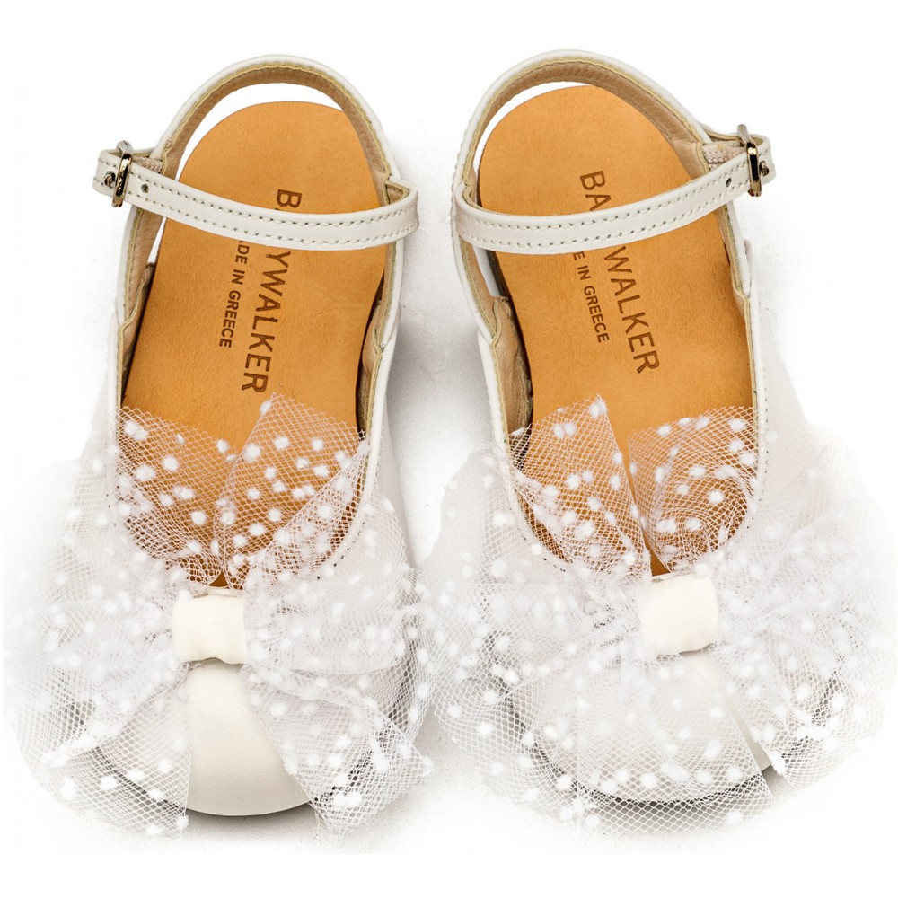 BW4859 Γαλλικό Σαμπό με Χειροποίητο Τούλινο Φιόγκο Λευκό