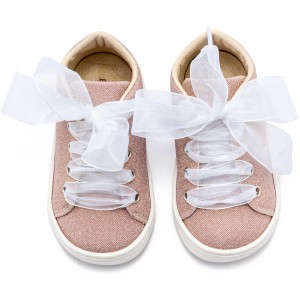 BW4864 Sneaker απο Ύφασμα και Δέσιμο Κορδέλα  Ροζ