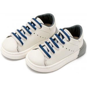 EXC5294 Δετό Sneaker με Δίχρωμο Κορδόνι  Λευκό Μπλε 