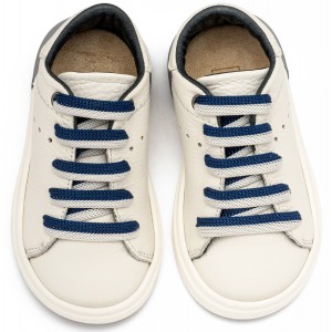 EXC5294 Δετό Sneaker με Δίχρωμο Κορδόνι  Λευκό Μπλε 