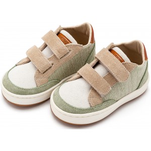 EXC5297 Δίχρωμο Sneaker Διπλό Χρατς  Μπεζ Μέντα Λευκό