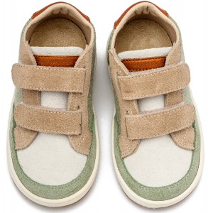 EXC5297 Δίχρωμο Sneaker Διπλό Χρατς  Μπεζ Μέντα Λευκό