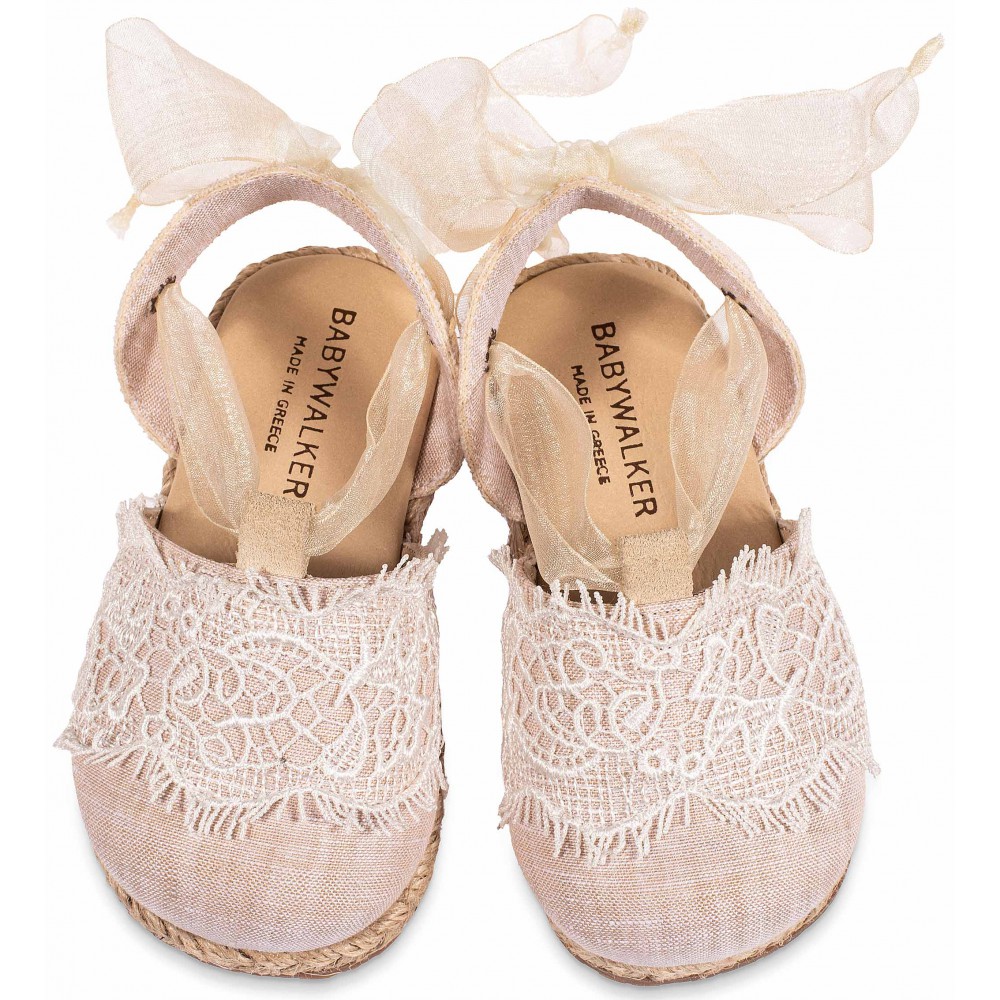 EXC5858 Υφασμάτινη Εσπαντρίγια  Εκρού