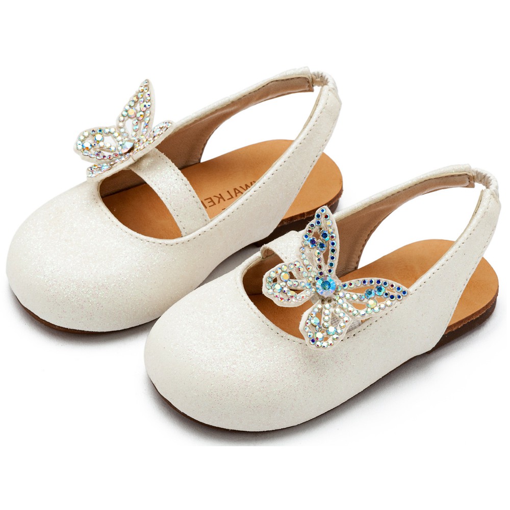 EXC5881 Γαλλικό Σαμπό Διακοσμημένο με Στρασένια Πεταλούδα στο Πλάι Λευκό