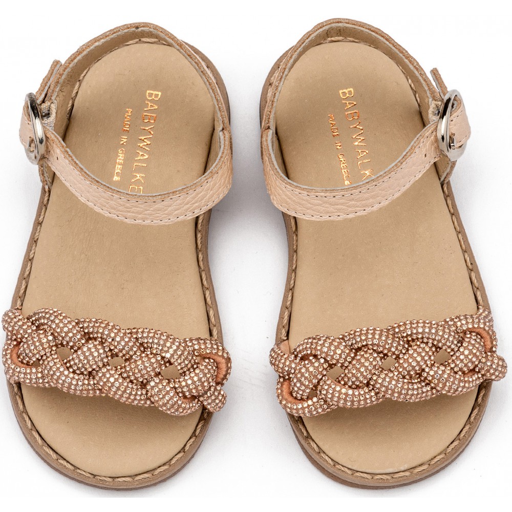 GR0101 Δερμάτινο Σανδάλι  Nude