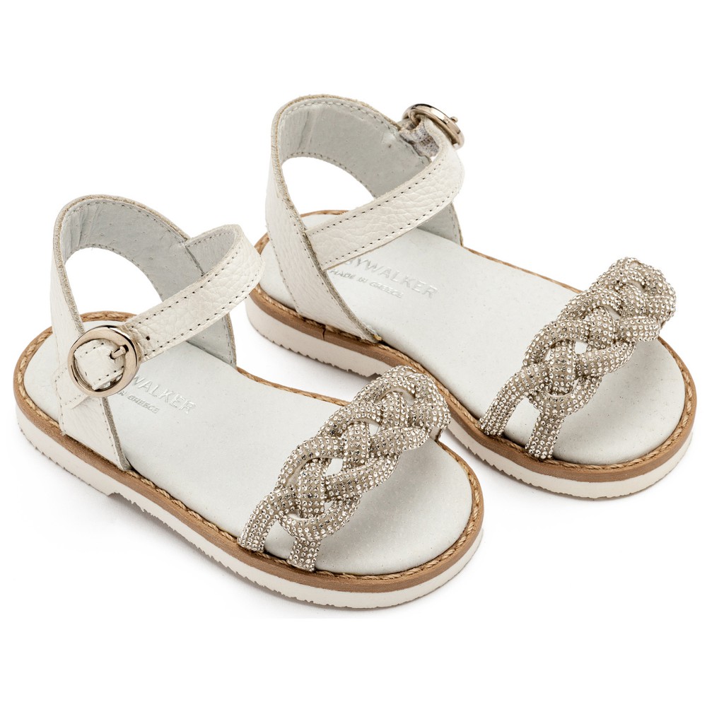 GR0101 Δερμάτινο Σανδάλι  Λευκό