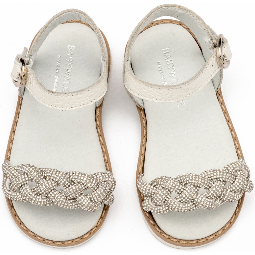 GR0101 Δερμάτινο Σανδάλι  Λευκό