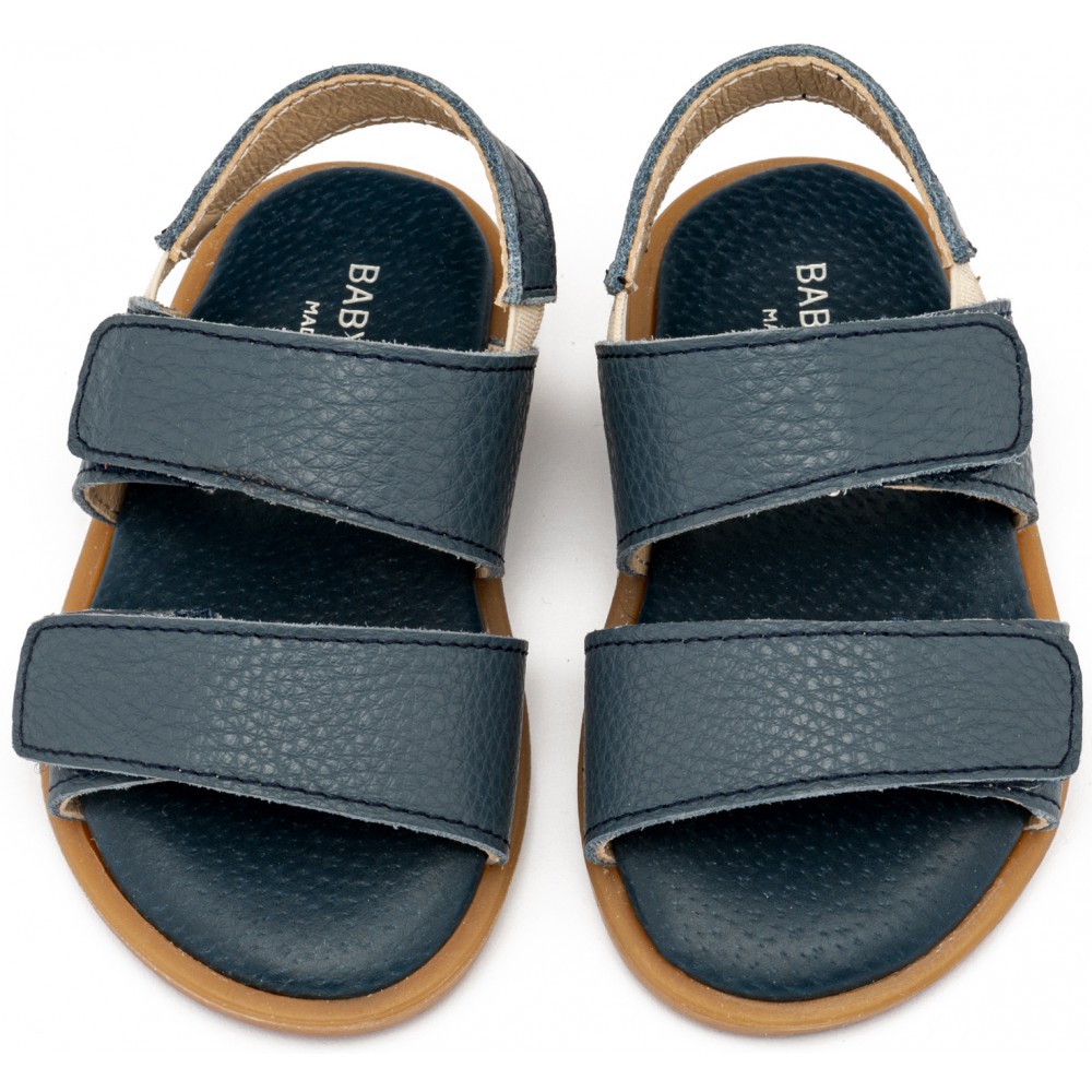 GR0112 Δερμάτινο Σανδάλι  Μπλε 