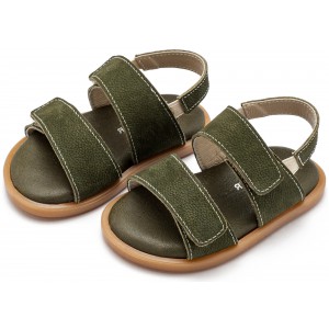 GR0112 Δερμάτινο Σανδάλι  Χακί