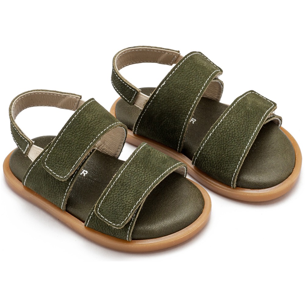 GR0112 Δερμάτινο Σανδάλι  Χακί