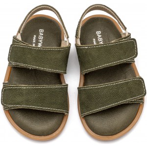 GR0112 Δερμάτινο Σανδάλι  Χακί