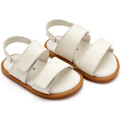 GR0112 Δερμάτινο Σανδάλι  Λευκό