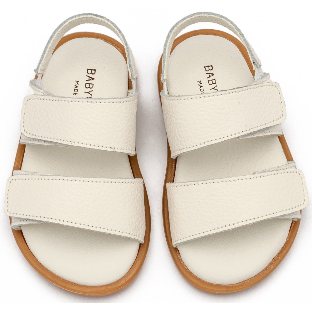 GR0112 Δερμάτινο Σανδάλι  Λευκό