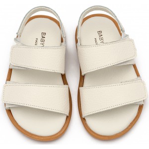 GR0112 Δερμάτινο Σανδάλι  Λευκό