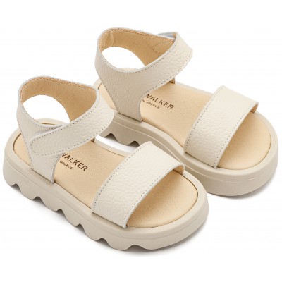 GR0113 Δερμάτινο Πέδιλο  Εκρού