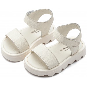 GR0113 Δερμάτινο Πέδιλο Λευκό