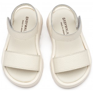 GR0113 Δερμάτινο Πέδιλο Λευκό