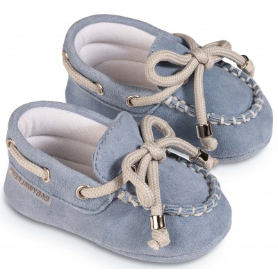 MI1116 Καστόρινο Δετό Loafer  Σιέλ