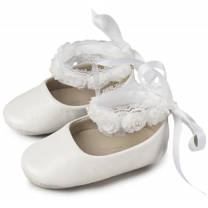 MI1506 Λευκή Μπαλαρίνα με Δέσιμο στον Αστράγαλο 