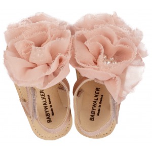 MI1559 Ροζ Πέδιλο με  Chiffon Λουλούδια 