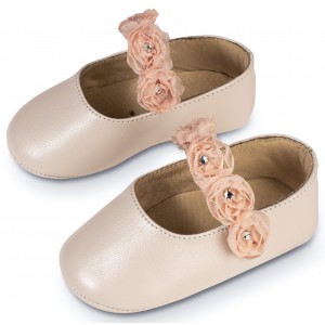 MI1638  Γοβάκι Μονή Μπαρέτα Εκρού Ροζ