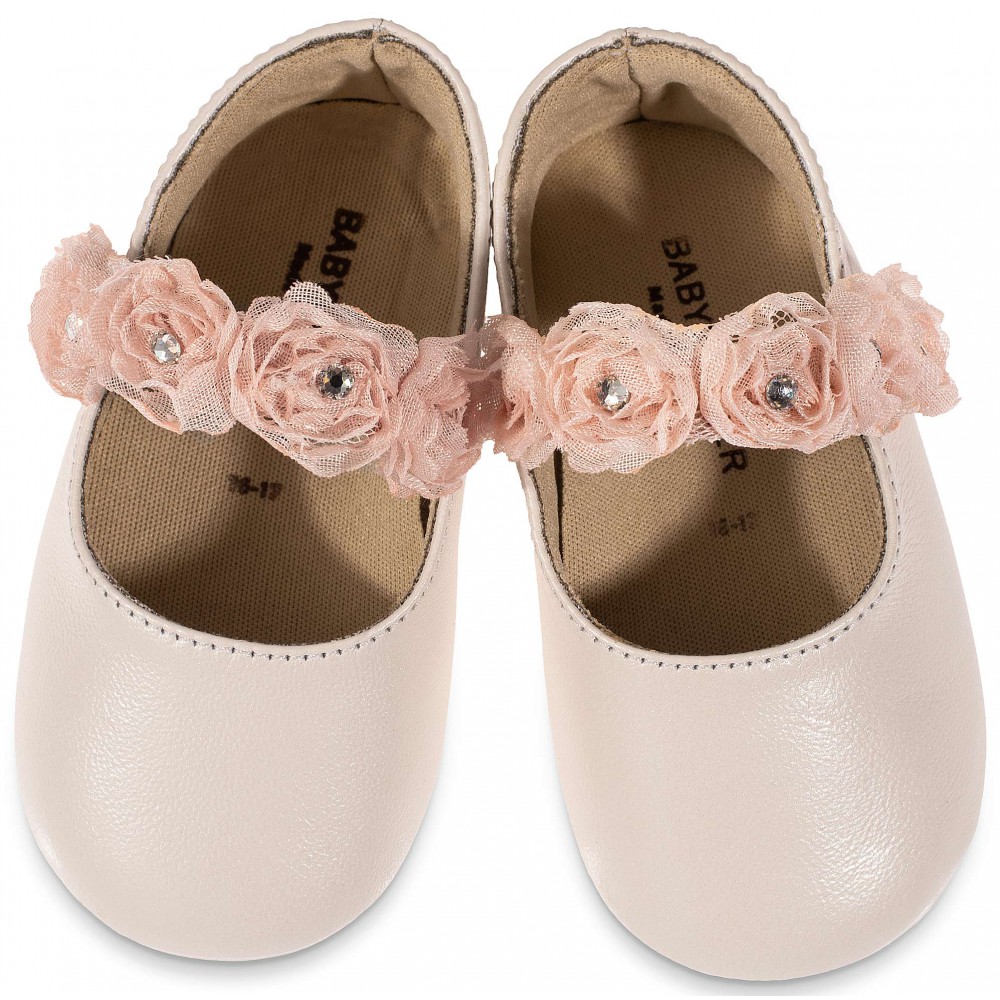 MI1638  Γοβάκι Μονή Μπαρέτα Εκρού Ροζ