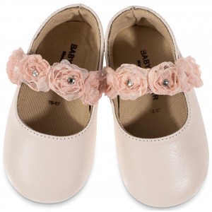 MI1638  Γοβάκι Μονή Μπαρέτα Εκρού Ροζ