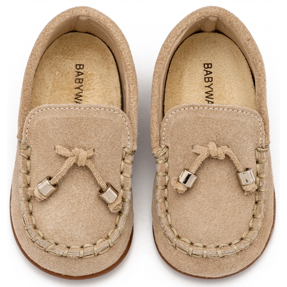 PRI2121 Μπεζ Καστόρινο Δετό Loafer 