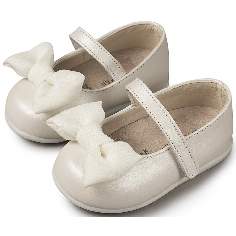 PRI2525 Γοβάκι  Μονή Μπαρέτα με Φιόγκο  Εκρού