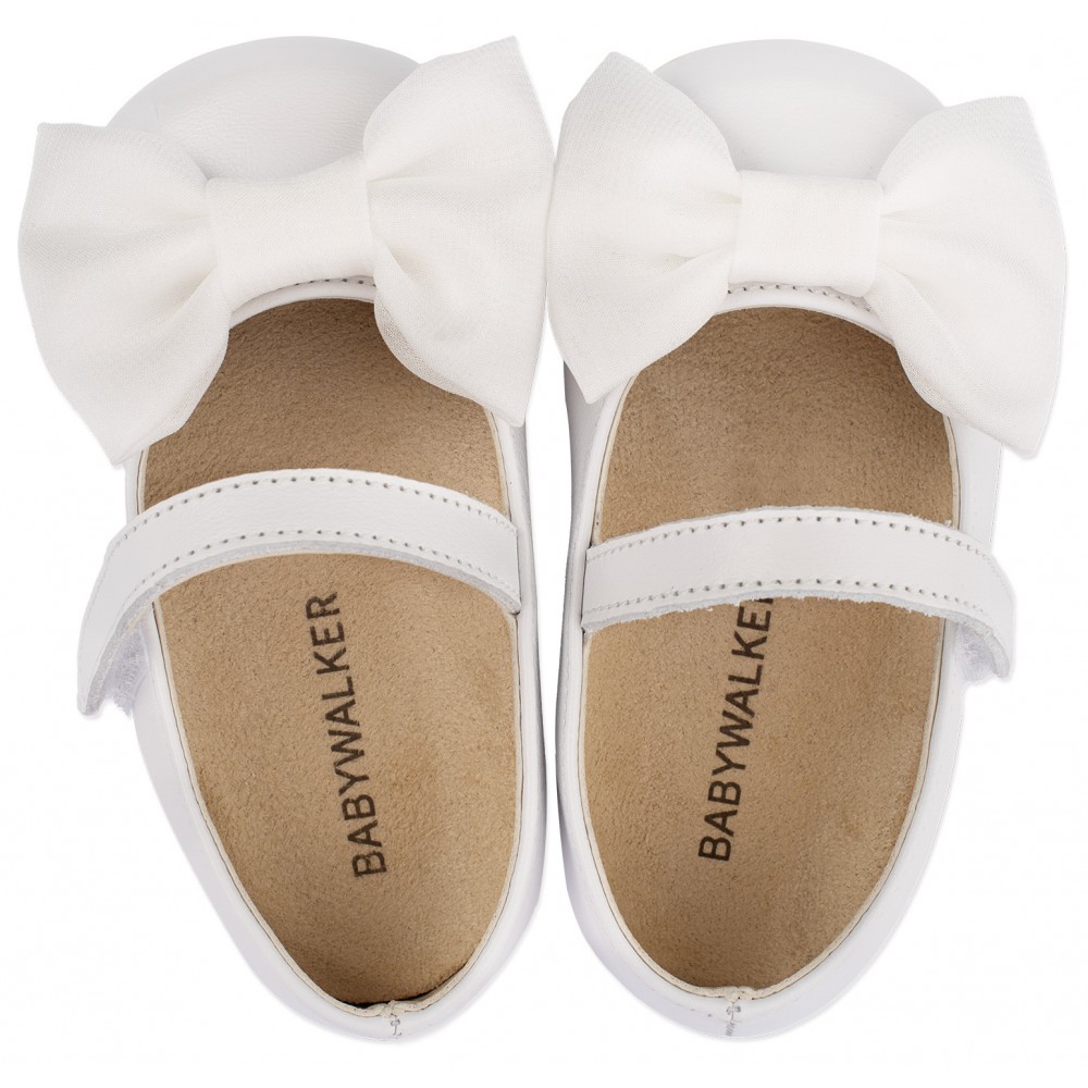 PRI2525 Γοβάκι  Μονή Μπαρέτα με Φιόγκο  Λευκό